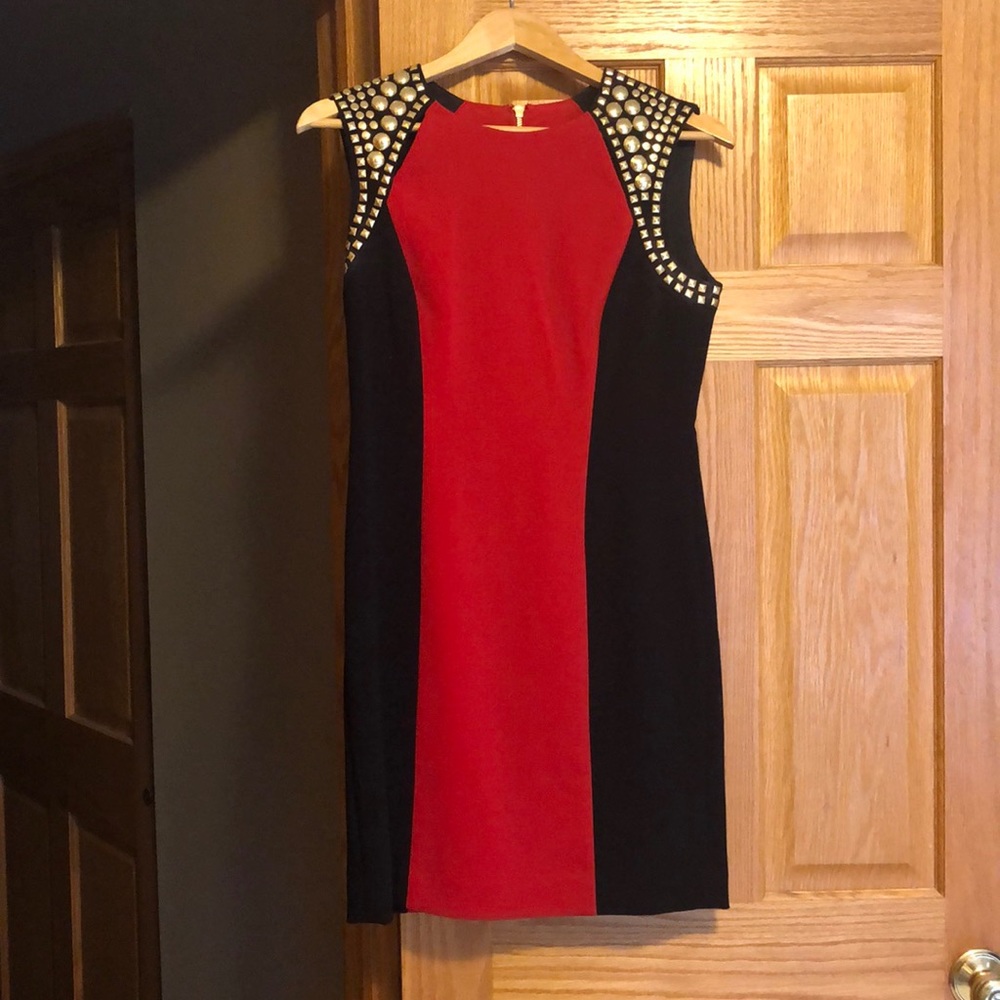 Michael Kors black/red with gold dress